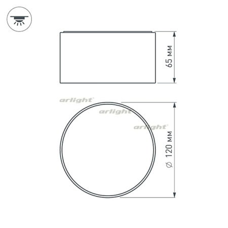 картинка Потолочный светильник LED круглый SP-RONDO-120B-12W Warm White (Arlight, IP40 Металл, 3 года) 022902 от магазина BTSvet