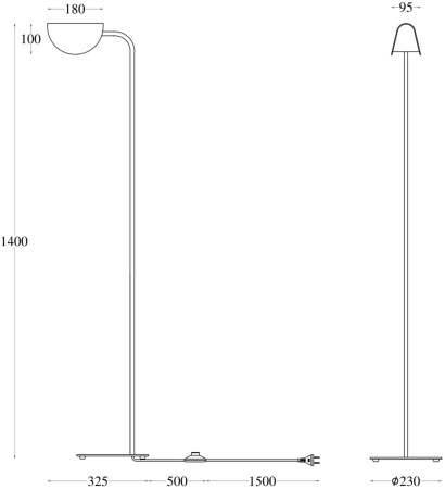 картинка Торшер с выключателем Mollis MOD126FL-01B от магазина BTSvet