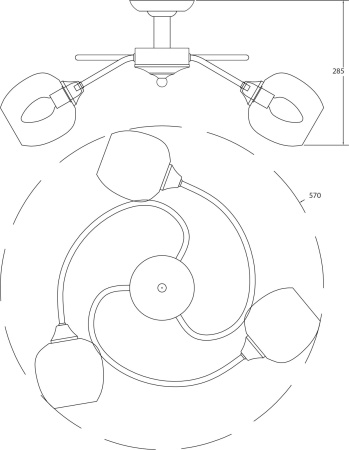 картинка Люстра потолочная на штанге Olivia 1178/3P E27*60W Antique brass от магазина BTSvet