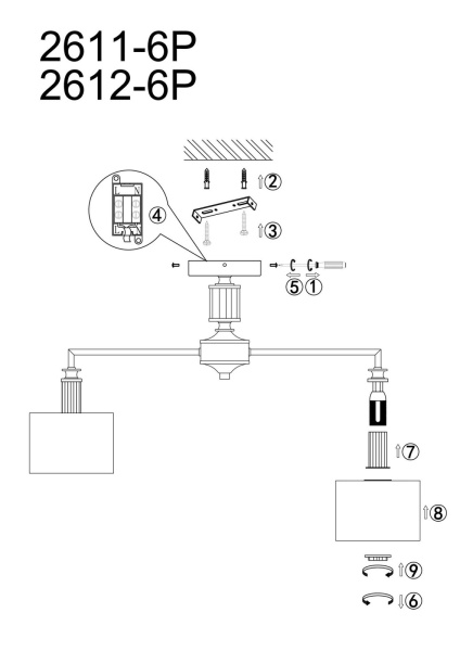 картинка Потолочная люстра Laciness 2612-6P от магазина BTSvet