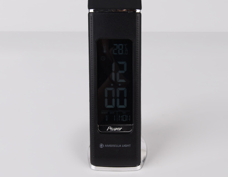 картинка Офисная настольная лампа светодиодная диммируемая с выключателем регулировкой цветовой температуры часами термометром и будильником Desk DE509 от магазина BTSvet