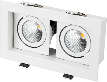Светильник встраиваемый LED CL-KARDAN-S180x102-2x9W Day (WH, 38 deg) (Arlight, IP20 Металл, 3 года) 024138