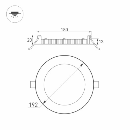 картинка Светильник встраиваемый LED DL-192M-18W Day White (Arlight, IP40 Металл, 3 года) 020115 от магазина BTSvet