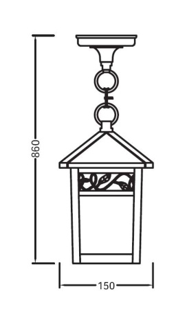 картинка Уличный подвесной светильник 87305A Gb от магазина BTSvet