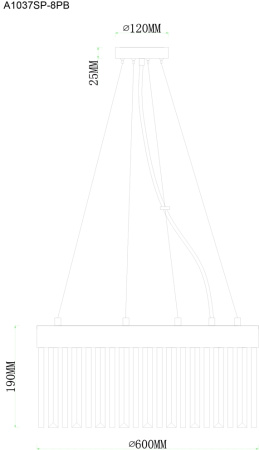 картинка Подвесная люстра Francheska A1037SP-8PB от магазина BTSvet