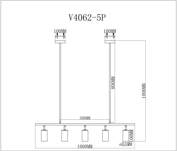 картинка Потолочная люстра Section V4062-5P от магазина BTSvet