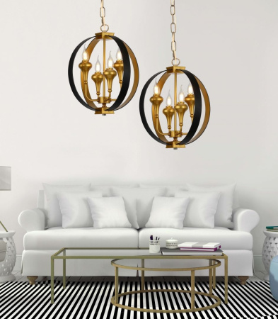 картинка Подвесная люстра Demetra LDP 1225-4 BK+GD от магазина BTSvet