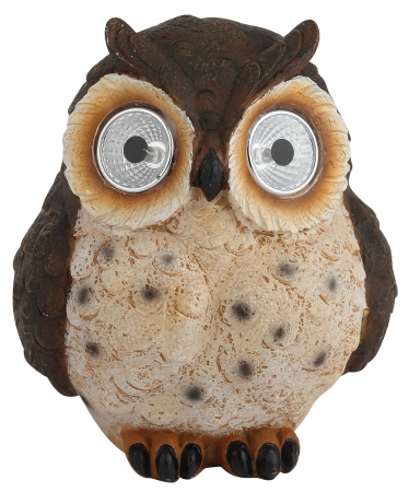 Газонная световая фигура светодиодная на солнечных батареях Сова ERAFYS01-12