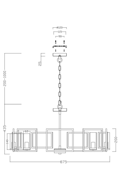 картинка Подвесная люстра Bowi H009PL-08G от магазина BTSvet