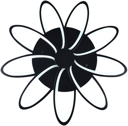 картинка Потолочная люстра светодиодная с управлением смартфоном и пультом регулировкой цветовой температурой и яркости ночным режимом и таймером HIGH-TECH LED LAMPS 82009 BLACK от магазина BTSvet