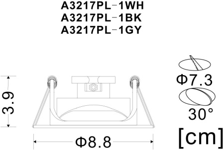 картинка Точечный светильник A3217PL-1BK от магазина BTSvet