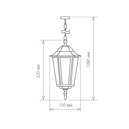 картинка Уличный светильник подвесной 1004H черное золото от магазина BTSvet