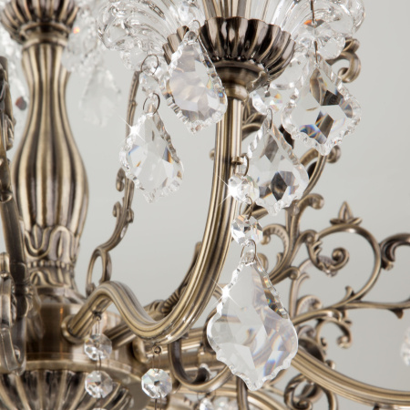 картинка Подвесная люстра 3281/8 античная бронза/прозрачный хрусталь Strotskis от магазина BTSvet