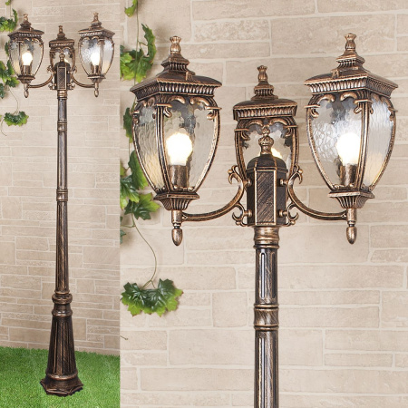 картинка Наземный фонарь уличный Andromeda F/3 (GLYF-8024F/3) черное золото от магазина BTSvet