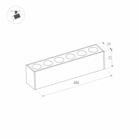 картинка Трековый светильник светодиодный MAG-DOTS-25-L600-18W Day4000 (BK, 30 deg, 24V) (Arlight, IP20 Металл, 3 года) 033236 от магазина BTSvet