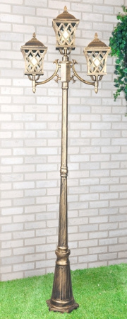 картинка Наземный фонарь уличный Cassiopeya F/3 черное золото от магазина BTSvet
