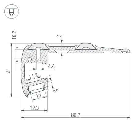картинка Профиль STEP-2000 BLACK (Arlight, Алюминий) 018507 от магазина BTSvet