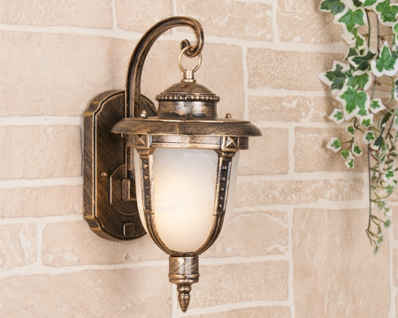 Настенный фонарь уличный Atlas D (GLYF-2010D) черное золото