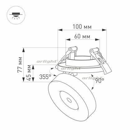 картинка LED спот встраиваемый LGD-MONA-BUILT-R100-12W Warm3000 (WH, 24 deg) (Arlight, IP40 Металл, 3 года) 025450 от магазина BTSvet