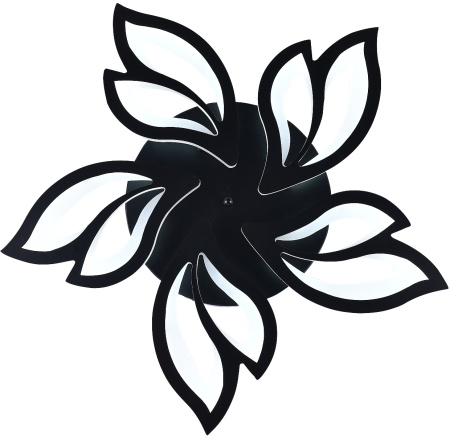 картинка Потолочная люстра светодиодная с управлением смартфоном и пультом регулировкой цветовой температурой и яркости ночным режимом и таймером HIGH-TECH LED LAMPS 82006 BLACK от магазина BTSvet