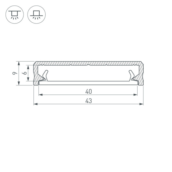 картинка Профиль ALM-FLAT-S-2000 ANOD (Arlight, Алюминий) 026713 от магазина BTSvet