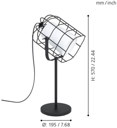 картинка Интерьерная настольная лампа с выключателем Bittams 43421 от магазина BTSvet