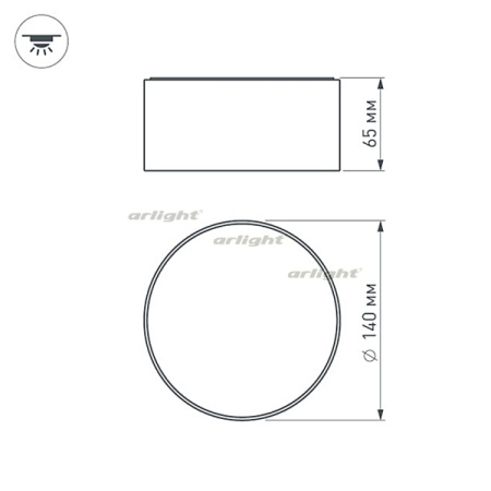 картинка Потолочный светильник LED круглый SP-RONDO-140A-18W Day White (Arlight, IP40 Металл, 3 года) 021782 от магазина BTSvet