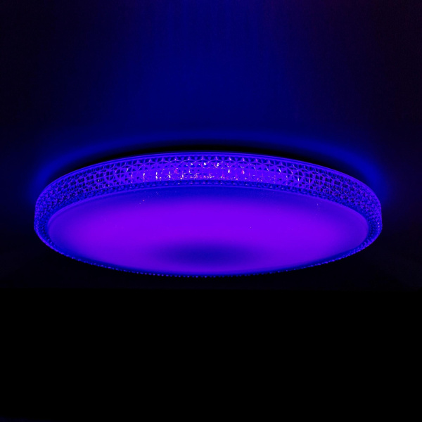 картинка Потолочная люстра светодиодная диммируемая с пультом и управлением смартфоном регулировка цветовой температуры и яркости Альпина CL718A80G RGB от магазина BTSvet