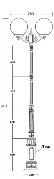 картинка Наземный фонарь GLOBO L 88210LA/E7 Bl от магазина BTSvet