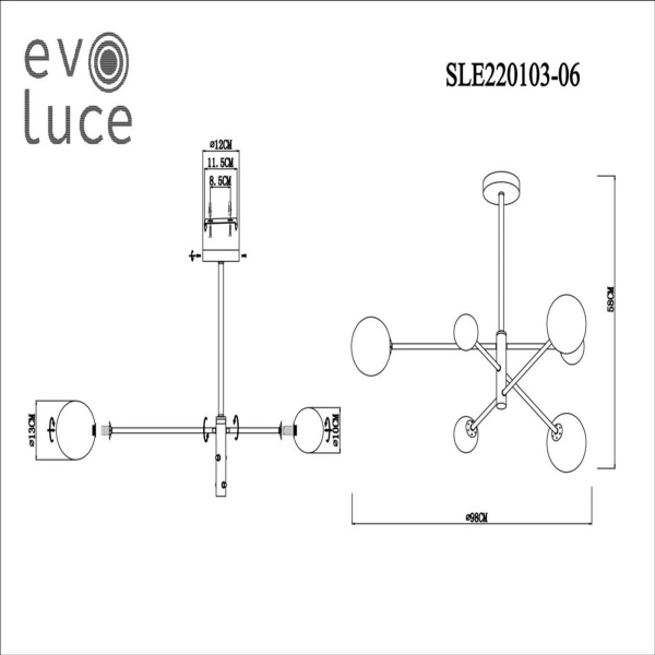 картинка Подвесная люстра Arcola SLE220103-06 от магазина BTSvet
