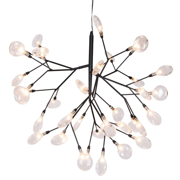 картинка Подвесная люстра светодиодная EVITA SP36 BLACK/TRANSPARENT от магазина BTSvet