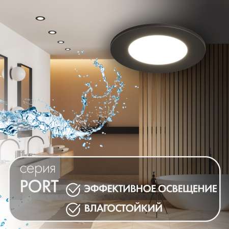 картинка Встраиваемый влагозащищенный светильник PORT DK3101-BK от магазина BTSvet