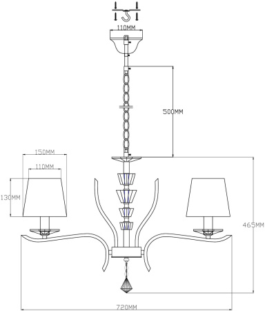 картинка Подвесная люстра Silvestor V2551-5P от магазина BTSvet