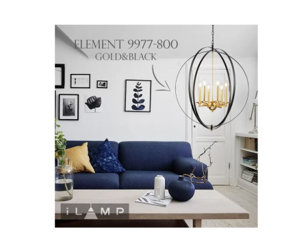 картинка Подвесная люстра Element 9977-800 GOLD&BLACK от магазина BTSvet