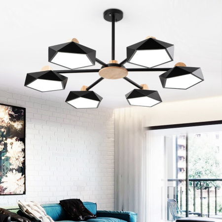 картинка Потолочная люстра светодиодная GEOMETRIC CH 6 черная от магазина BTSvet
