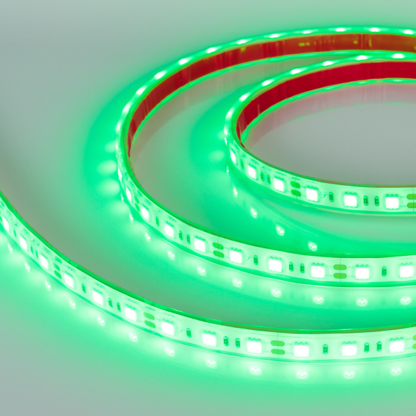 картинка Светодиодная лента RTW 2-5000PGS 12V Green 2x (5060, 300 LED, LUX) (Arlight, 14.4 Вт/м, IP67) 015128 от магазина BTSvet