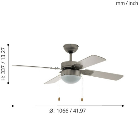 картинка Потолочная люстра с вентилятором и выключателем Gelsina 35041 от магазина BTSvet