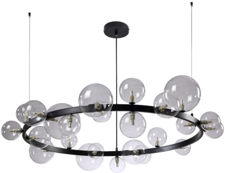 картинка Подвесная люстра светодиодная AGATA SP24 V2 BLACK/TRANSPARENTE от магазина BTSvet