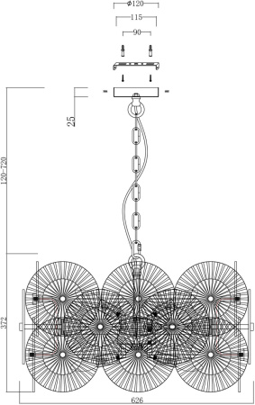 картинка Подвесная люстра Aster MOD007PL-08G от магазина BTSvet