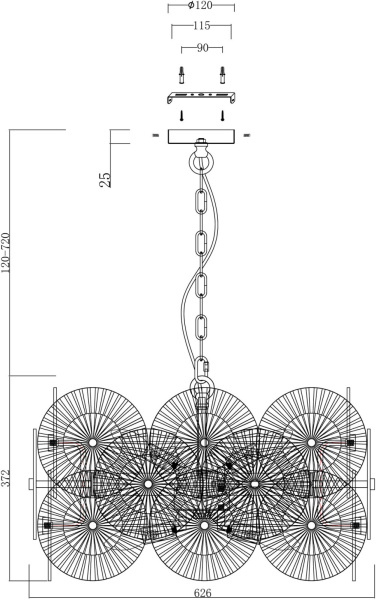 картинка Подвесная люстра Aster MOD007PL-08G от магазина BTSvet
