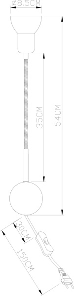 картинка Бра с выключателем Falena A3116AP-1BK от магазина BTSvet