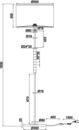 картинка Торшер с выключателем Torony MOD066FL-01CH от магазина BTSvet
