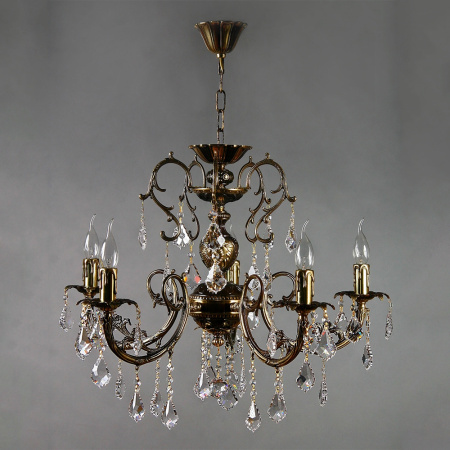 Подвесная люстра 8888/5 PB Leaf crystal