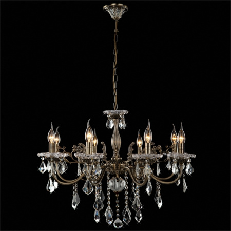 картинка Подвесная люстра 3281/8 античная бронза/прозрачный хрусталь Strotskis от магазина BTSvet