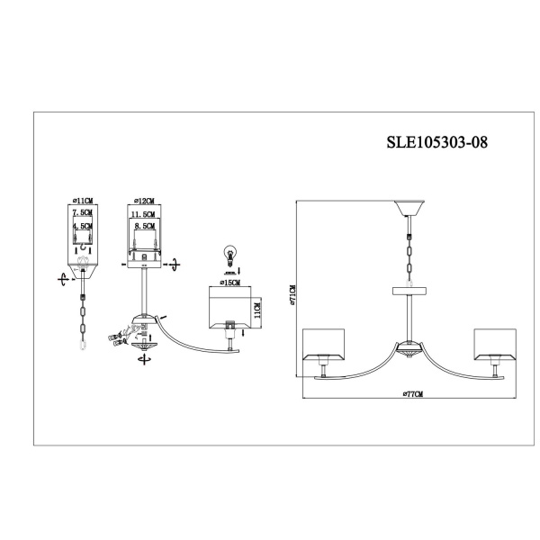 картинка Подвесная люстра Linda SLE105303-08 от магазина BTSvet