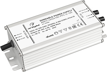 Блок питания ARPV-UH24100-PFC-0-10V (24V, 4.2A, 100W) (Arlight, IP67 Металл, 7 лет) 030284