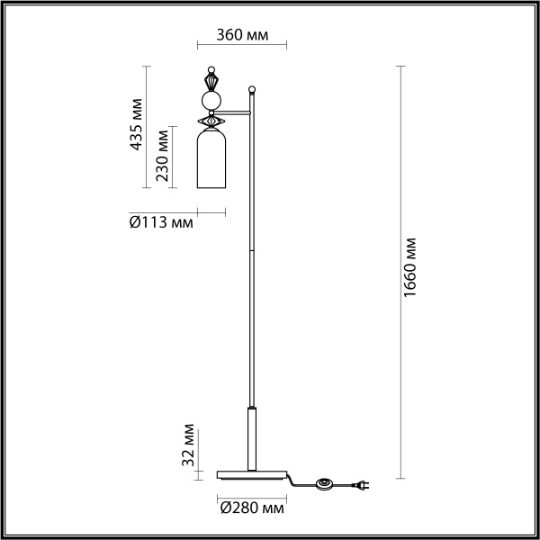 картинка Торшер с выключателем Bizet 4855/1F от магазина BTSvet