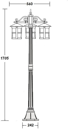 картинка Наземный фонарь CORDOBA 15808B Gb от магазина BTSvet
