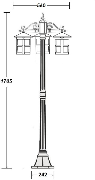 картинка Наземный фонарь CORDOBA 15808B Gb от магазина BTSvet