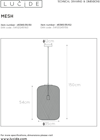 картинка Подвесной светильник Mesh 45385/35/30 от магазина BTSvet